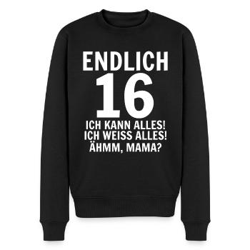 16e anniversaire - Pull Premium bio Homme - noir - Devant - Nico (187cm)