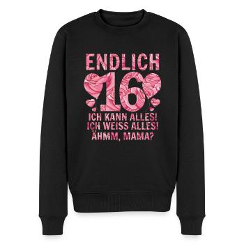 16e anniversaire - Pull Premium bio Homme - noir - Devant - Nico (187cm)