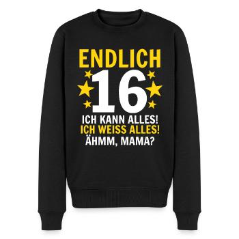 16e anniversaire - Pull Premium bio Homme - noir - Devant - Nico (187cm)