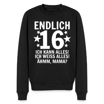 16e anniversaire - Pull Premium bio Homme - noir - Devant - Nico (187cm)