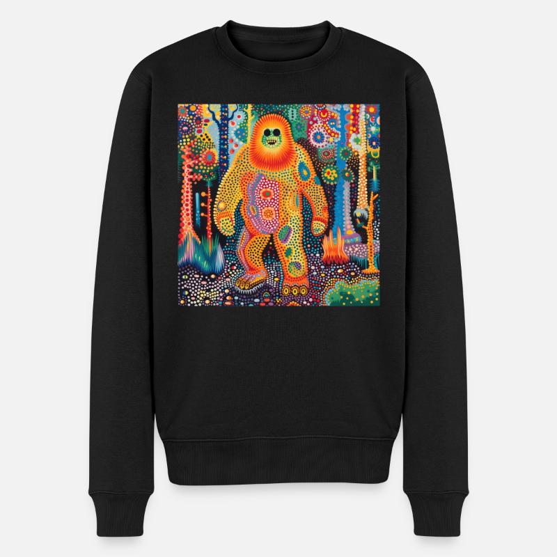 BigFoot, big foot, sasquatch - Männer Premium Bio Pullover - Schwarz