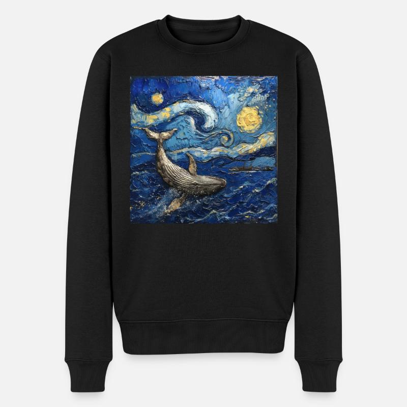 Poisson-baleine Van Gogh - Pull Premium bio Homme - noir
