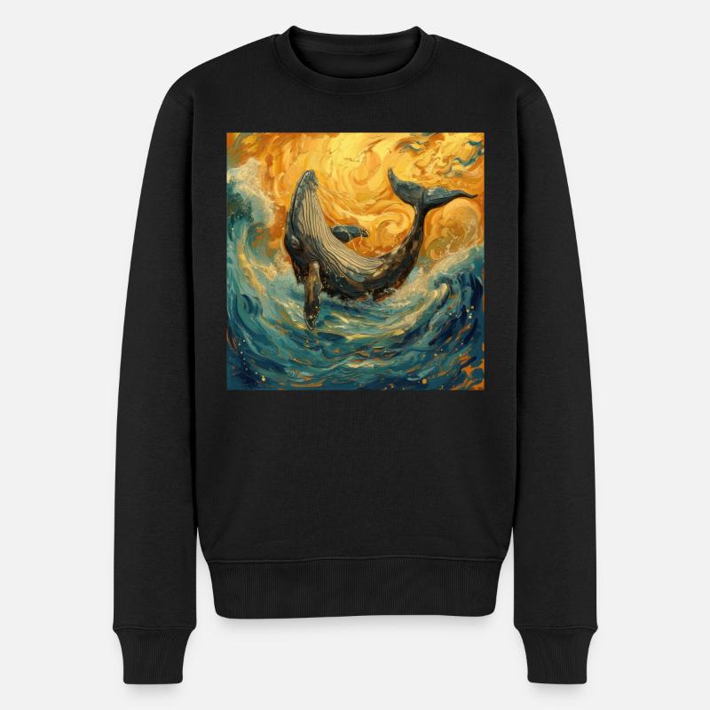 Poisson-baleine Van Gogh - Pull Premium bio Homme - noir