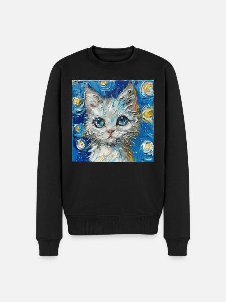 Cat, Cat Motif - Men's Premium Organic Jumper - black