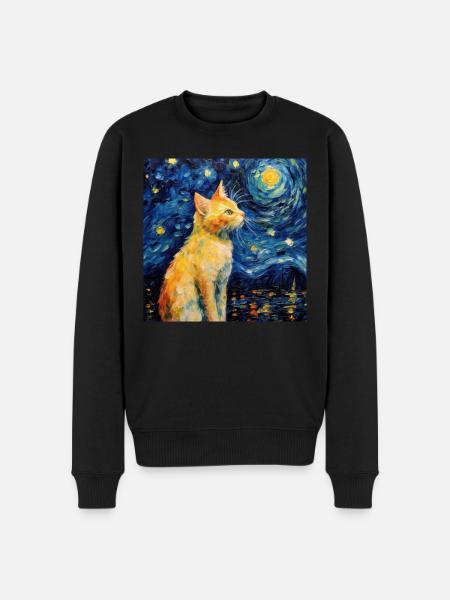 Cat, Cat Motif - Men's Premium Organic Jumper - black