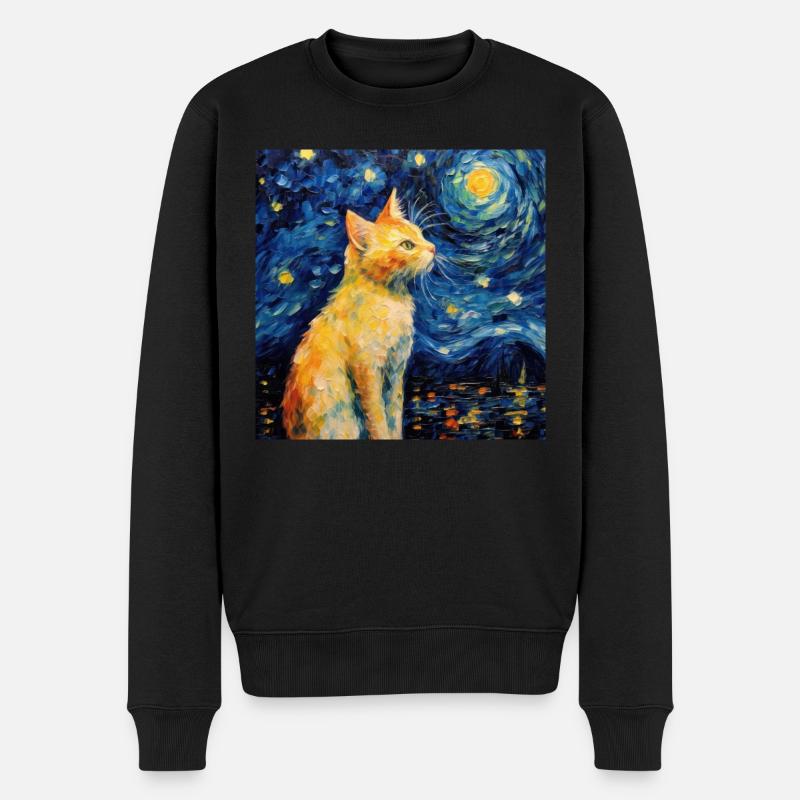 Chat, Motif De Chat - Pull Premium bio Homme - noir