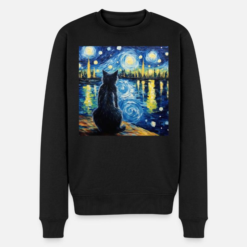 Chat, Motif De Chat - Pull Premium bio Homme - noir