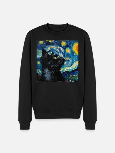 Cat, Cat Motif - Men's Premium Organic Jumper - black
