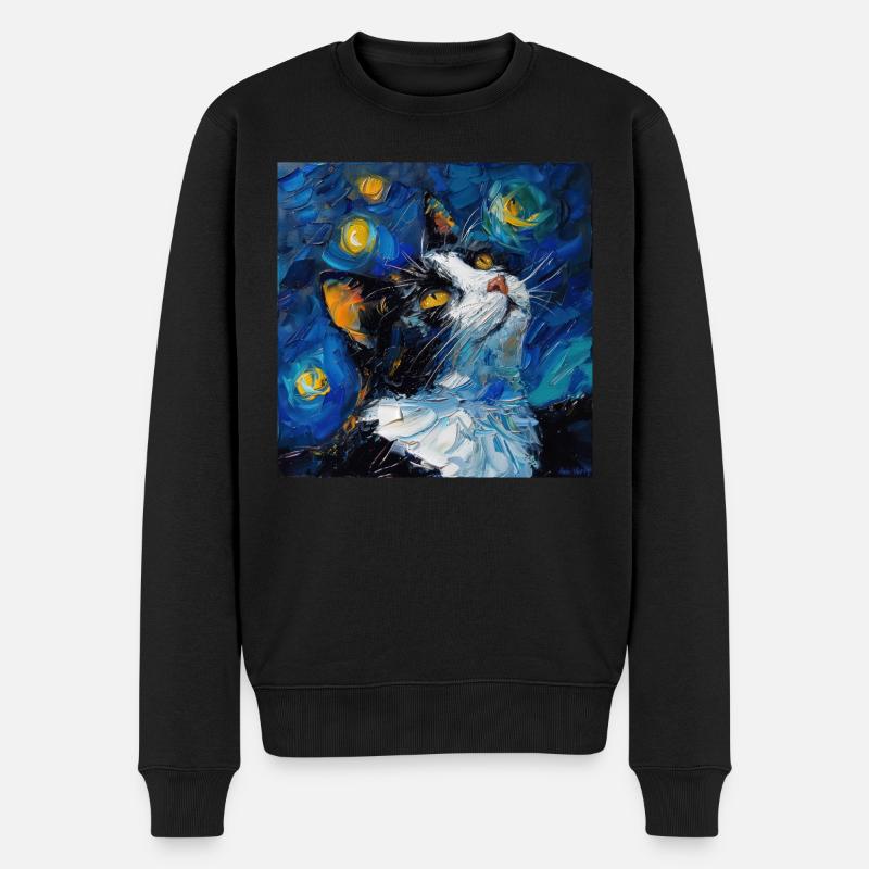 Chat, Motif De Chat - Pull Premium bio Homme - noir