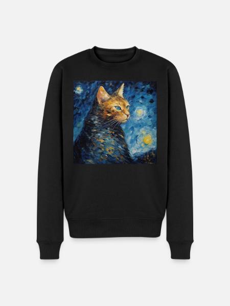 Cat, Cat Motif - Men's Premium Organic Jumper - black