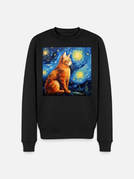 Cat, Cat Motif - Men's Premium Organic Jumper - black