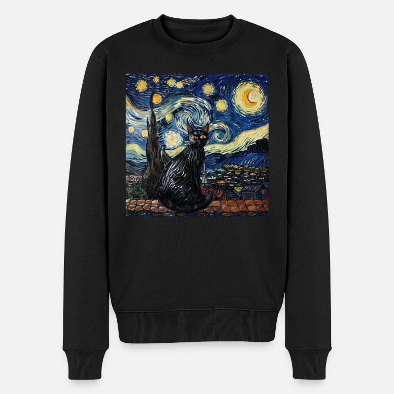 Chat, Motif De Chat - Pull Premium bio Homme - noir