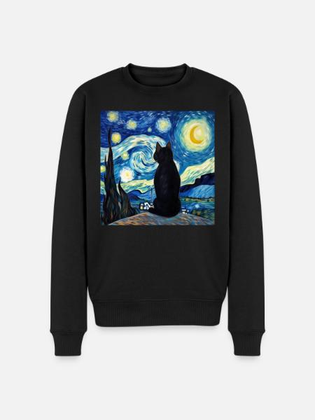 Cat, Cat Motif - Men's Premium Organic Jumper - black