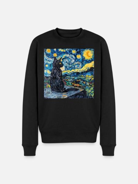 Cat, Cat Motif - Men's Premium Organic Jumper - black