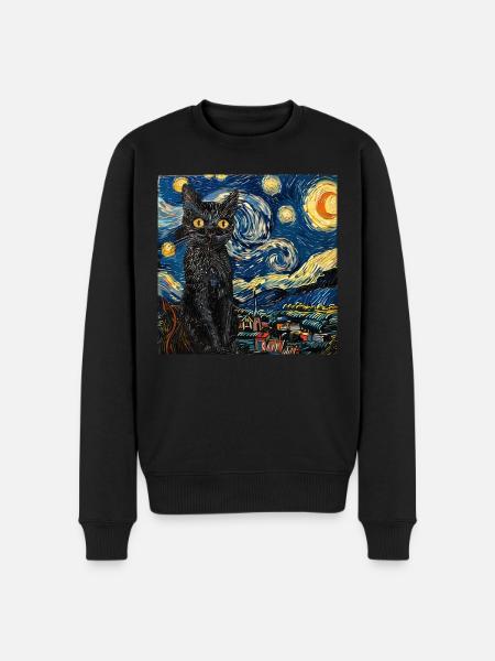 Chat, Motif De Chat - Pull Premium bio Homme - noir