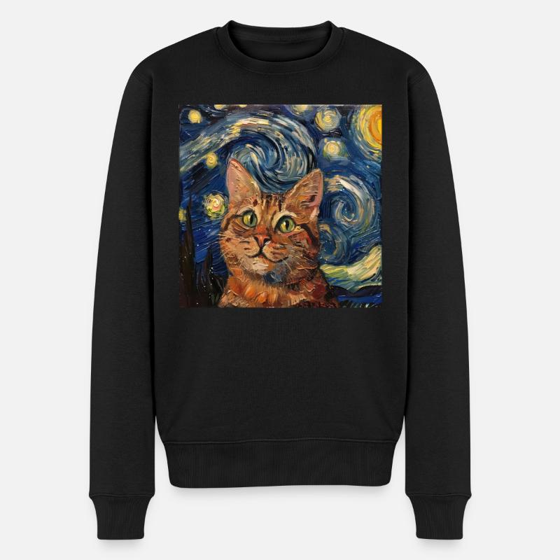 Chat, Motif De Chat - Pull Premium bio Homme - noir