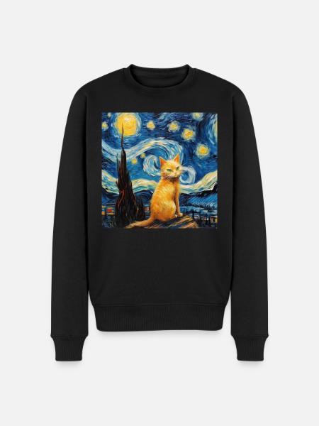 Cat, Cat Motif - Men's Premium Organic Jumper - black