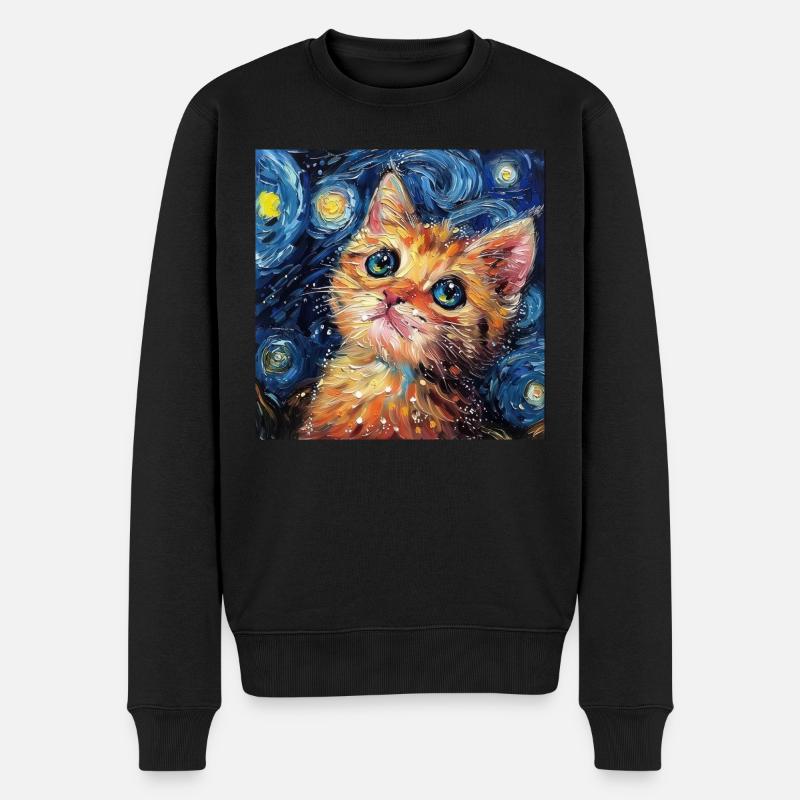 Chat, Motif De Chat - Pull Premium bio Homme - noir