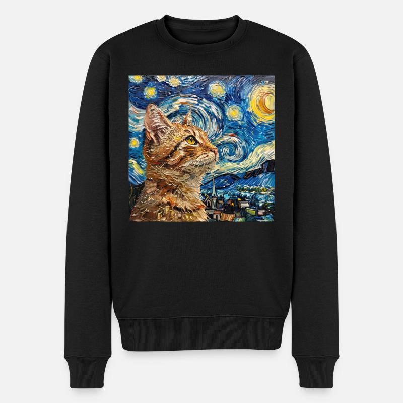 Chat, Motif De Chat - Pull Premium bio Homme - noir