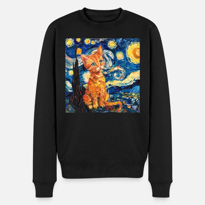 Chat, Motif De Chat - Pull Premium bio Homme - noir