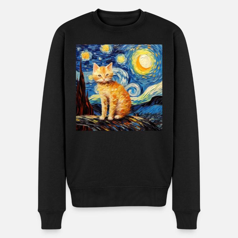 Chat, Motif De Chat - Pull Premium bio Homme - noir