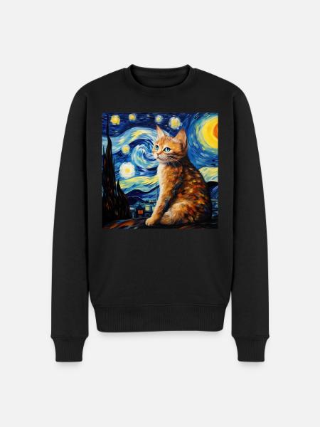 Chat, Motif De Chat - Pull Premium bio Homme - noir