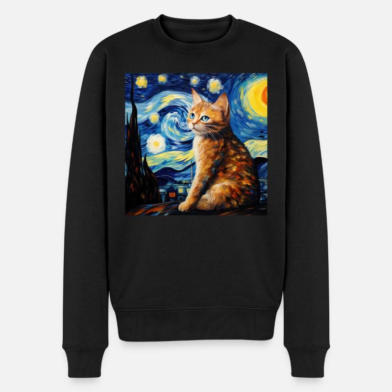 Chat, Motif De Chat - Pull Premium bio Homme - noir