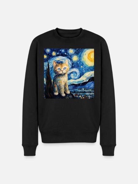 Cat, cat motif - Men's Premium Organic Jumper - black