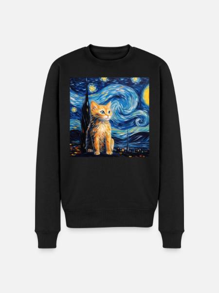 Cat, cat motif - Men's Premium Organic Jumper - black