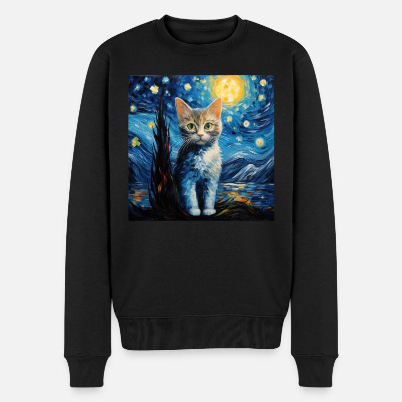 Chat, Motif De Chat - Pull Premium bio Homme - noir