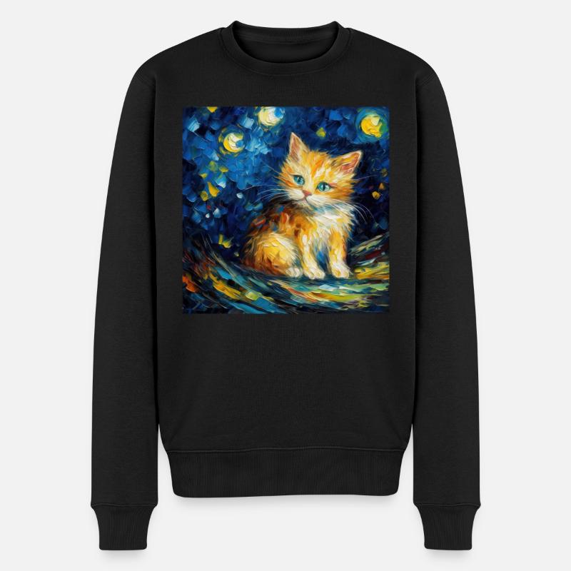 Chat, motif chat, cadeau - Pull Premium bio Homme - noir