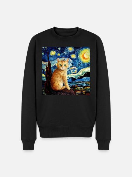 Chat, motif chat, cadeau - Pull Premium bio Homme - noir