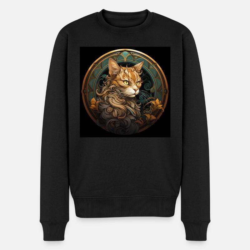 Katze, katzenmotiv, geschenk, geschenkideen katzen - Männer Premium Bio Pullover - Schwarz