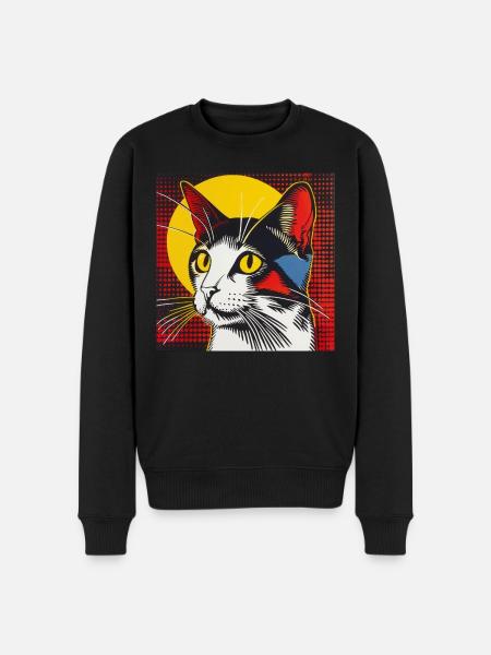 Cat, Cat Motif - Men's Premium Organic Jumper - black