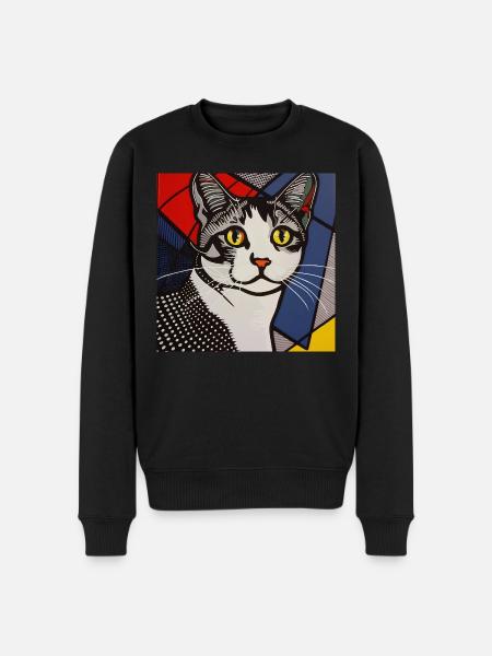 Chat, Motif De Chat - Pull Premium bio Homme - noir