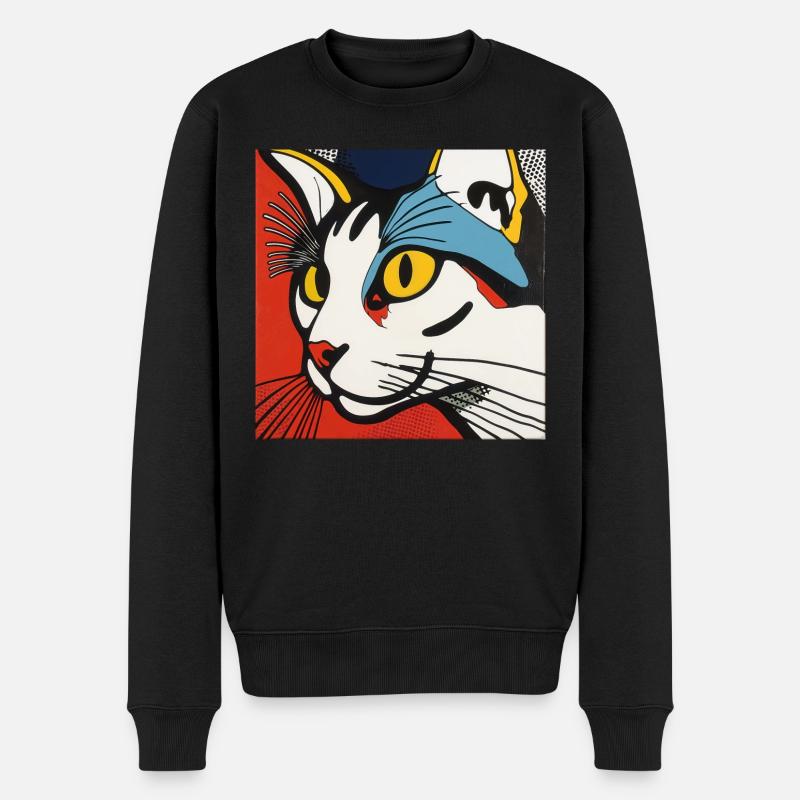 Chat, Motif De Chat - Pull Premium bio Homme - noir