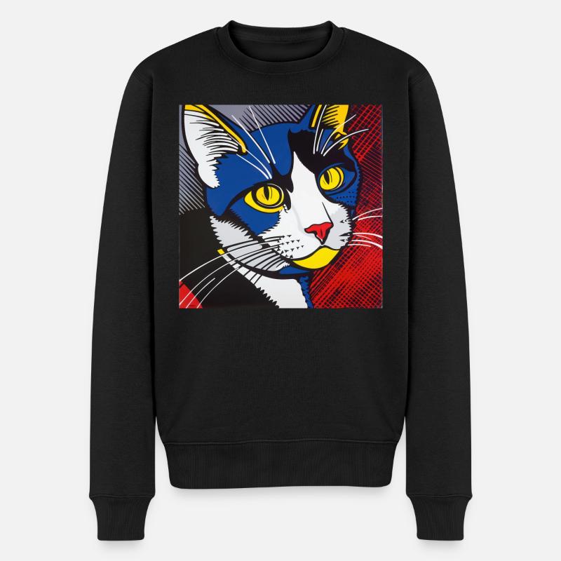 Chat, Motif De Chat - Pull Premium bio Homme - noir