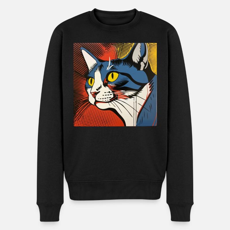 Chat, Motif De Chat - Pull Premium bio Homme - noir