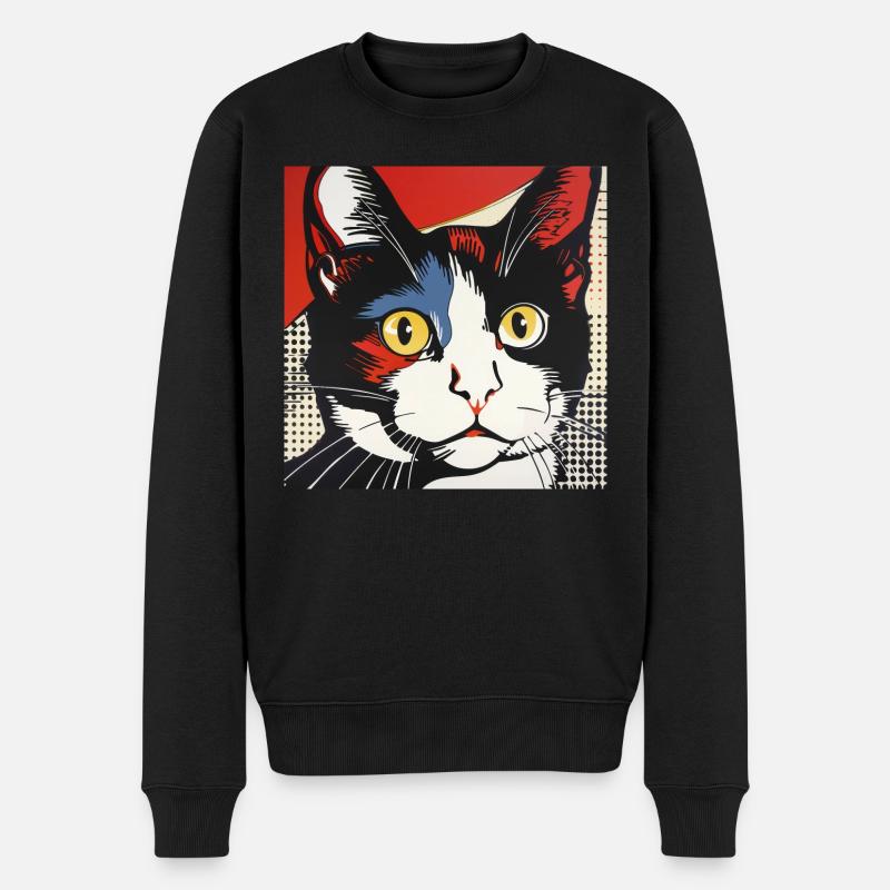 Chat, Motif De Chat - Pull Premium bio Homme - noir