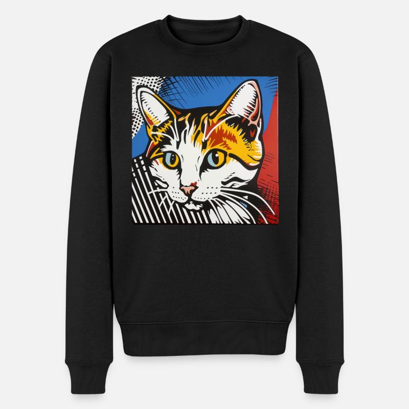 Chat, Motif De Chat - Pull Premium bio Homme - noir