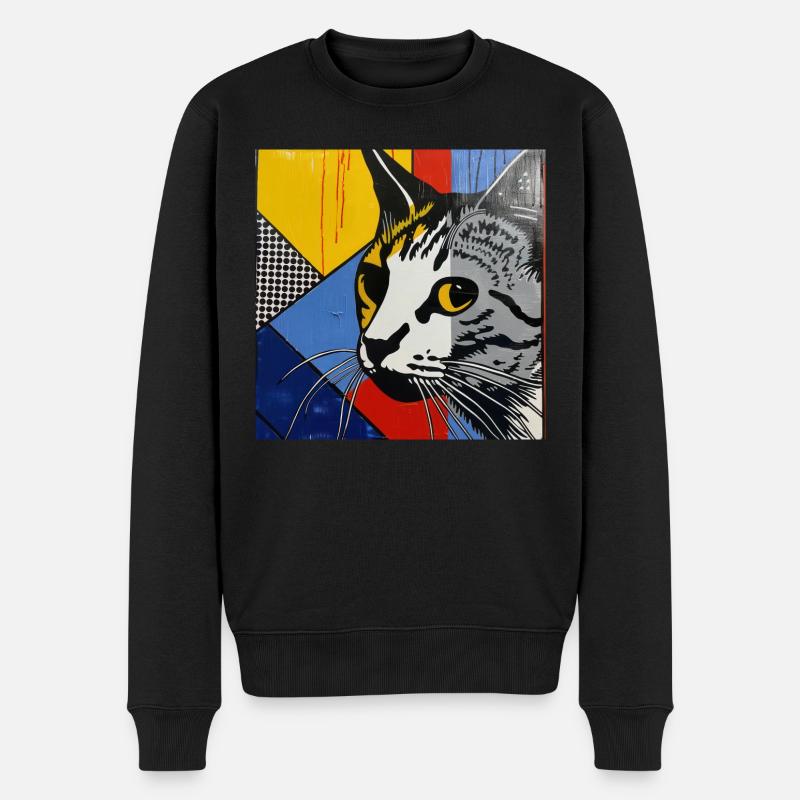 Chat, Motif De Chat - Pull Premium bio Homme - noir