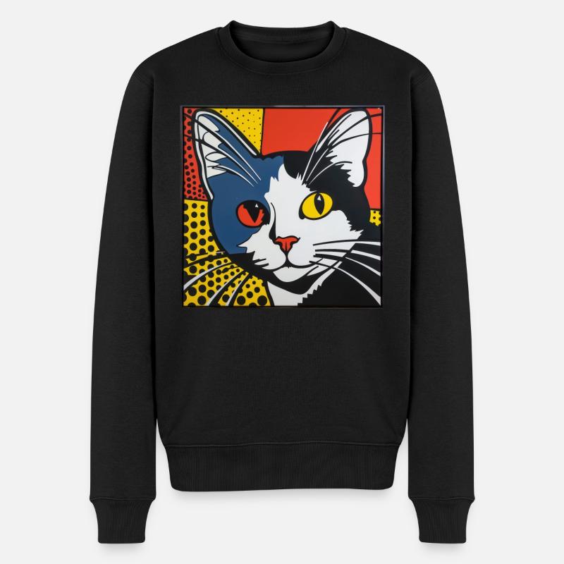 Chat, Motif De Chat - Pull Premium bio Homme - noir