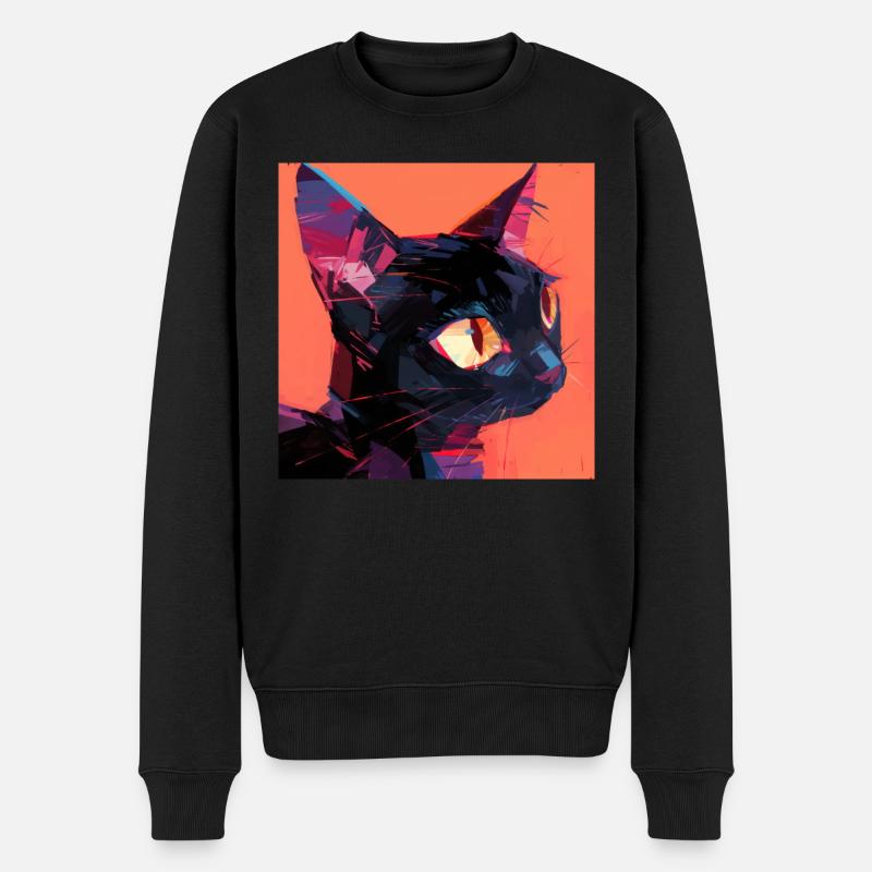 Katze, katzenmotiv - Männer Premium Bio Pullover - Schwarz