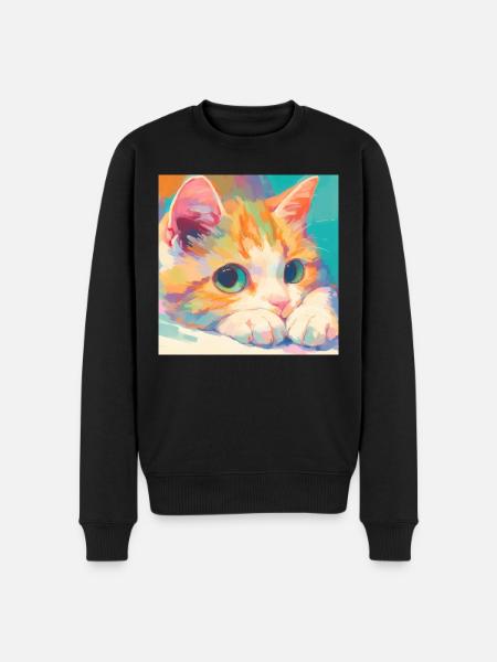 Chat, Motif De Chat - Pull Premium bio Homme - noir