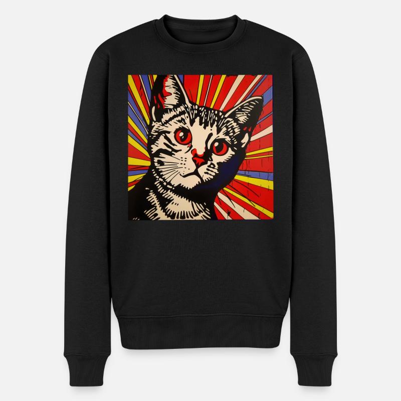 Chat, Motif De Chat - Pull Premium bio Homme - noir