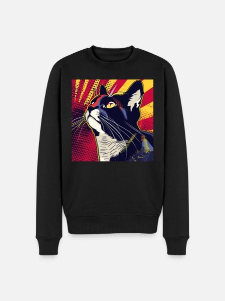 Cat, Cat Motif - Men's Premium Organic Jumper - black