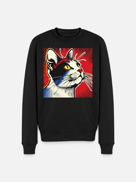 Chat, Motif De Chat - Pull Premium bio Homme - noir