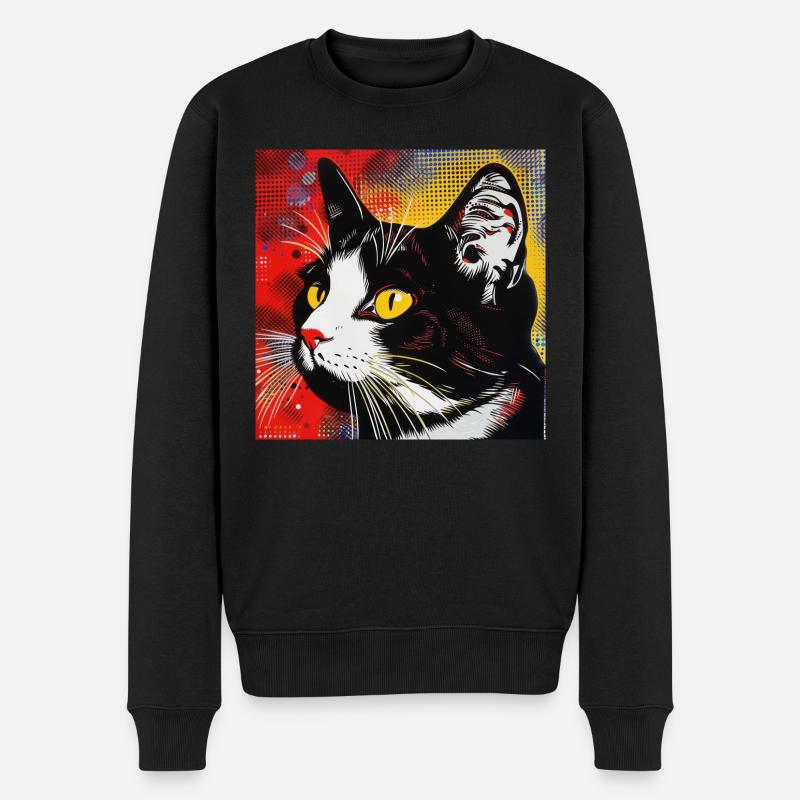 Chat, Motif De Chat - Pull Premium bio Homme - noir