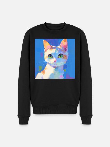 Cat, Cat Motif - Men's Premium Organic Jumper - black
