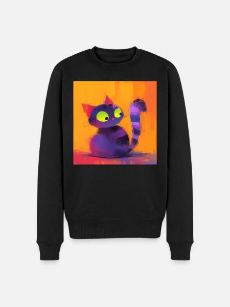 Cat, Cat Motif - Men's Premium Organic Jumper - black